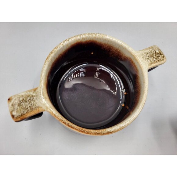 Vintage Pfaltzgraff USA Brown Drip Glaze Gourmet Open Creamer & Sugar Bowl Set - Picture 6 of 11